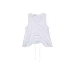 La Rando - Tesei Top - Cotton - White - Artisan Top - Luxury High Quality Leather - Avvenice