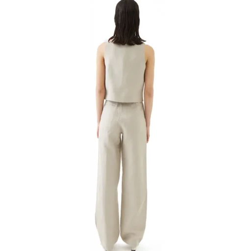 La Rando - Trelew Pants - Linen - Beige - Luxury High Quality Leather - Avvenice
