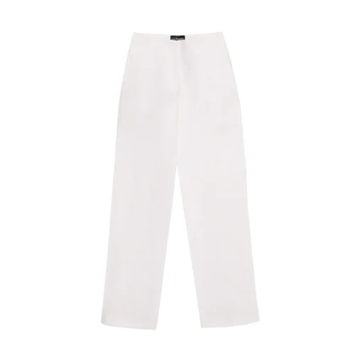 La Rando - Trelew Pants - Linen - White - Luxury High Quality Leather - Avvenice