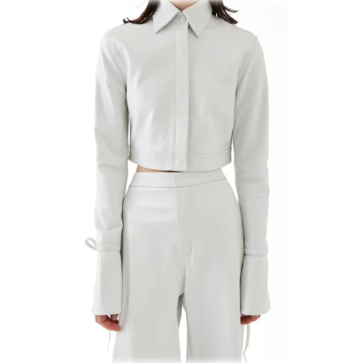 La Rando - Varela Pants - Soft Lambskin - White - Artisan Pants - Luxury High Quality Leather - Avvenice