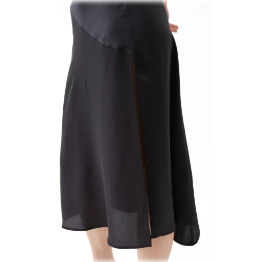 La Rando - Viedma Dress - Silk - Black - Artisan Dress - Luxury High Quality Leather - Avvenice