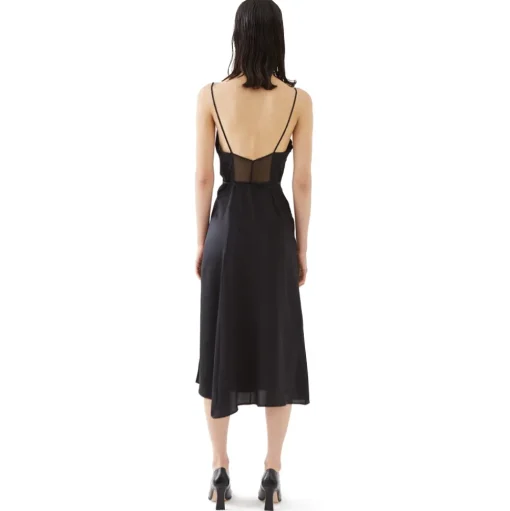 La Rando - Viedma Dress - Silk - Black - Artisan Dress - Luxury High Quality Leather - Avvenice