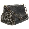 Laura B - Bauletto Bag - Leather and Mesh Bag - Python - Black Dorè - Strap Bag - Luxury High Quality Bag - Avvenice