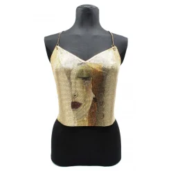 Laura B - Freya Top - Gold- Black Wonder Woman - Luxury High Quality Top - Avvenice