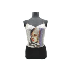 Laura B - Freya Top - Silver - Black Wonder Woman - Luxury High Quality Top - Avvenice