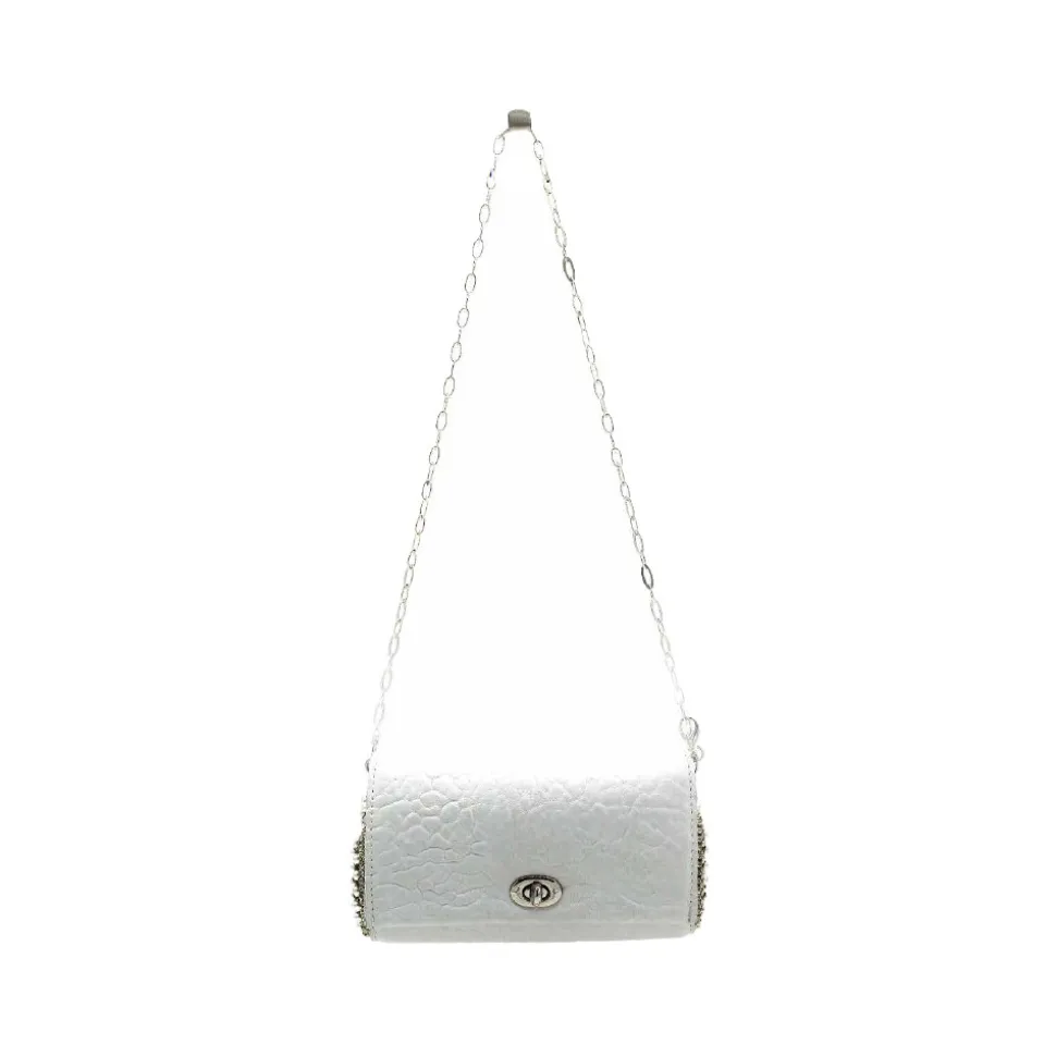 Laura B - Jaipur Clutch Bag - Leather and Mesh Bag - White - Belt Bag - Luxury High Quality Bag - Avvenice