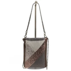 Laura B - Laure Disco Bag - Pink Bronze Lamb - Gold White Silver Black - Shoulder Bag - Luxury High Quality Bag - Avvenice