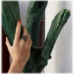 Laura B - Mercurio Basic Ring - Mesh Ring - Shiny Silver - Handmade Ring - Luxury High Quality - Avvenice