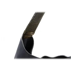 Laura B - Moon Handbag - Leather and Mesh Bag - Lamb - Grey - Strap Bag - Luxury High Quality Bag - Avvenice