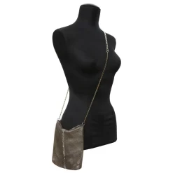 Laura B - New Basic Party Bag - Mesh Bag - Gold - Strap Bag - Luxury High Quality Bag - Avvenice