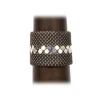 Laura B - Pyramid Cuff - New Basic Cuff - Mesh Bracelet - Dorè - White Line - Handmade Bracelet - Luxury High Quality - Avvenice