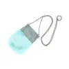 Laura B - Soft Mobile Bag - Lapin Bag with Net and Swarovski - Light Blue - Luxury High Quality Leather Bag - Avvenice