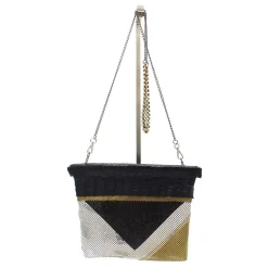 Laura B - Zoe Clutch Bag - Black Croco - Black Gold White Silver - Luxury High Quality Bag - Avvenice