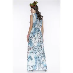 Leda Di Marti - Gange Sleeves Shirt - Ocean Print - Haute Couture Made in Italy - Luxury High Quality Dress - Avvenice