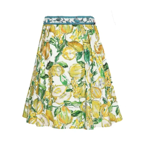 Leda Di Marti - Grampo Long Skirt - Cedar Print - Haute Couture Made in Italy - Luxury High Quality Dress - Avvenice