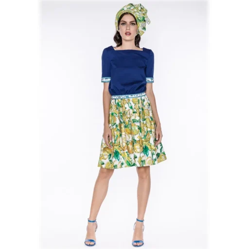 Leda Di Marti - Grampo Long Skirt - Cedar Print - Haute Couture Made in Italy - Luxury High Quality Dress - Avvenice