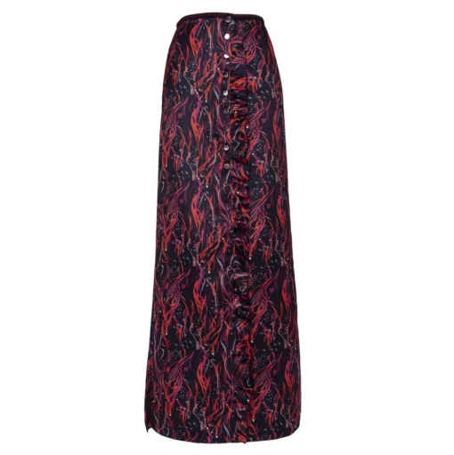 Leda Di Marti - Long Skirt in Red Satin - Leda Collection - Haute Couture Made in Italy - Luxury High Quality Skirt - Avvenice