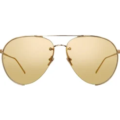 Linda Farrow - 624 C7 Aviator Sunglasses - Rose Gold - Linda Farrow Eyewear - Avvenice