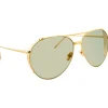 Linda Farrow - 425 C13 Aviator Sunglasses - Yellow Gold - Linda Farrow Eyewear - Avvenice