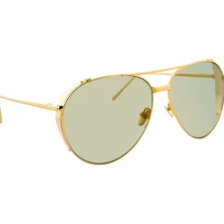 Linda Farrow - 425 C13 Aviator Sunglasses - Yellow Gold - Linda Farrow Eyewear - Avvenice