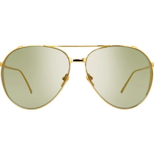 Linda Farrow - 425 C13 Aviator Sunglasses - Yellow Gold - Linda Farrow Eyewear - Avvenice