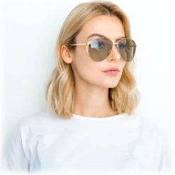 Linda Farrow - 425 C13 Aviator Sunglasses - Yellow Gold - Linda Farrow Eyewear - Avvenice