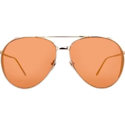 Linda Farrow - 425 C16 Aviator Sunglasses - Light Gold - Linda Farrow Eyewear - Avvenice