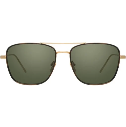 Linda Farrow - 559 C4 Aviator Sunglasses - Yellow Gold and Tortoiseshell - Linda Farrow Eyewear - Avvenice
