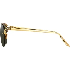 Linda Farrow - 538 C4 Browline Sunglasses - Yellow Gold - Linda Farrow Eyewear - Avvenice