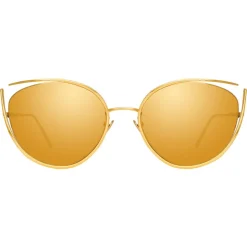 Linda Farrow - 668 C1 Cat Eye Sunglasses - Yellow Gold - Linda Farrow Eyewear - Avvenice