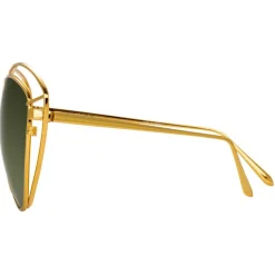 Linda Farrow - 697 C4 Cat Eye Sunglasses - Yellow Gold - Linda Farrow Eyewear - Avvenice