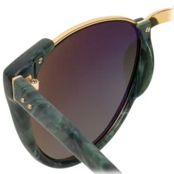 Linda Farrow - 136 C37 Cat Eye Sunglasses - Jade - Linda Farrow Eyewear - Avvenice