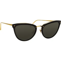 Linda Farrow - 683 C1 Cat Eye Sunglasses - Black - Linda Farrow Eyewear - Avvenice
