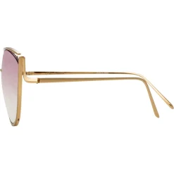 Linda Farrow - 668 C9 Cat Eye Sunglasses - Light Gold - Linda Farrow Eyewear - Avvenice