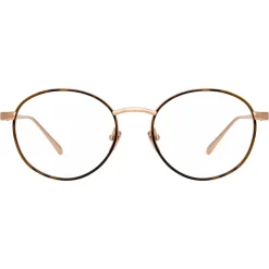 Linda Farrow - 718 C4 Oval Optical Frames - Rose Gold and Tortoiseshell - Linda Farrow Eyewear - Avvenice