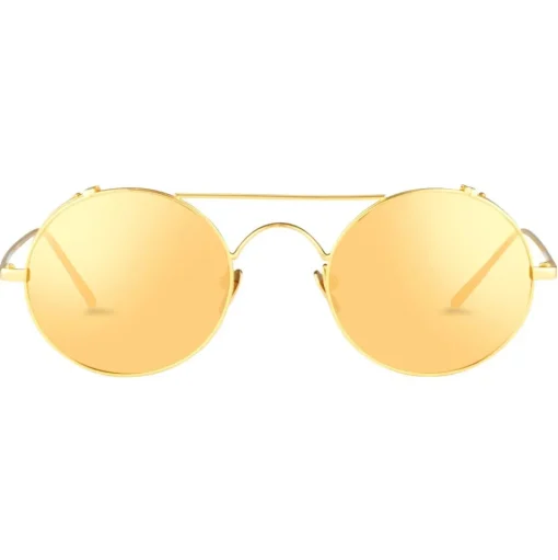 Linda Farrow - 427 C1 Oval Sunglasses - Yellow Gold - Linda Farrow Eyewear - Gigi Hagid - Elle Macpherson - Official - Avvenice