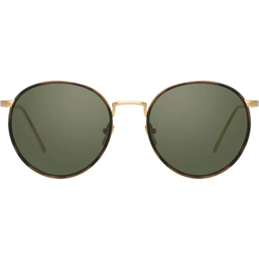 Linda Farrow - 704 C4 Oval Sunglasses - Yellow Gold and Tortoiseshell - Linda Farrow Eyewear - Avvenice