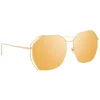 Linda Farrow - 350 C11 Oversized Sunglasses - Gold - Linda Farrow Eyewear - Avvenice