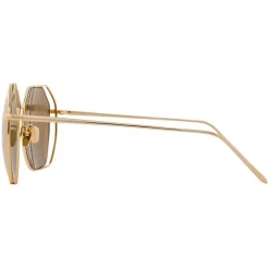 Linda Farrow - 350 C11 Oversized Sunglasses - Gold - Linda Farrow Eyewear - Avvenice