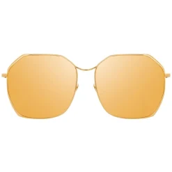 Linda Farrow - 350 C11 Oversized Sunglasses - Gold - Linda Farrow Eyewear - Avvenice