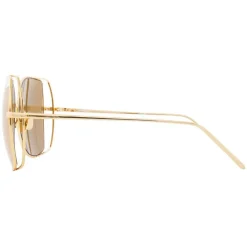 Linda Farrow - 590 C1 Oversized Sunglasses - Gold - Linda Farrow Eyewear - Avvenice