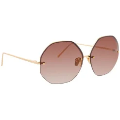 Linda Farrow - 567 C5 Oversized Sunglasses - Gold - Linda Farrow Eyewear - Negin Mrsalehi Official - Avvenice