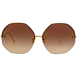 Linda Farrow - 567 C5 Oversized Sunglasses - Gold - Linda Farrow Eyewear - Negin Mrsalehi Official - Avvenice