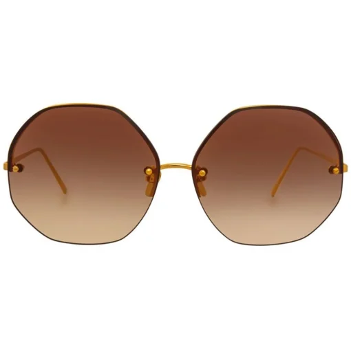 Linda Farrow - 567 C5 Oversized Sunglasses - Gold - Linda Farrow Eyewear - Negin Mrsalehi Official - Avvenice