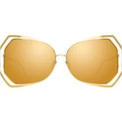 Linda Farrow - 695 C1 Oversized Sunglasses - Yellow Gold - Linda Farrow Eyewear - Avvenice