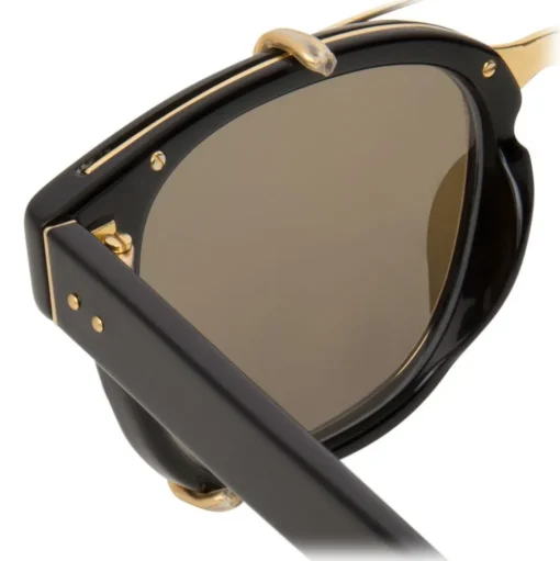Linda Farrow - 584 C1 Rectangular Sunglasses - Black - Linda Farrow Eyewear - Avvenice