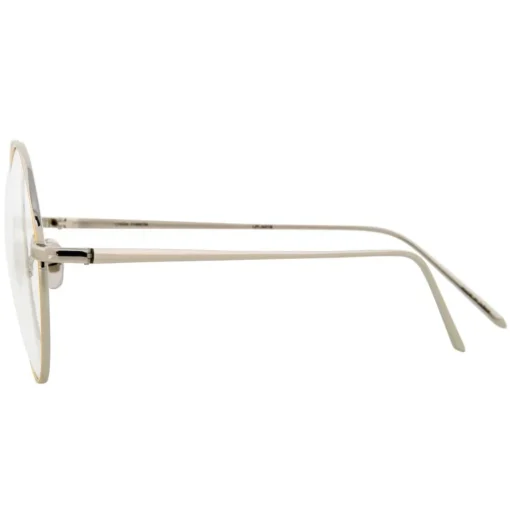 Linda Farrow - 647 C8 Round Optical Frames - White Gold with Yellow Gold Rim - Linda Farrow Eyewear - Avvenice