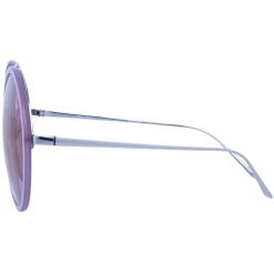 Linda Farrow - 457 C20 Round Sunglasses - Milky Purple - Linda Farrow Eyewear - Avvenice