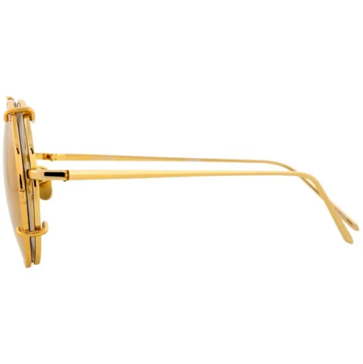 Linda Farrow - 647 C1 Round Sunglasses - Yellow Gold - Linda Farrow Eyewear - Avvenice