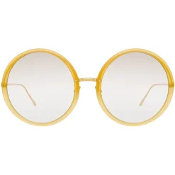 Linda Farrow - 457 C33 Round Sunglasses - Yellow Gold - Linda Farrow Eyewear - Avvenice